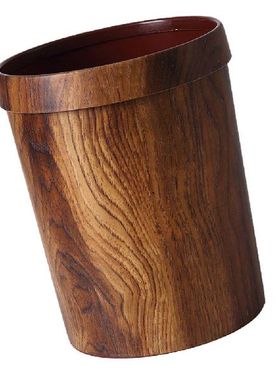 1PC Woodgraining Container Vintage Trash Can Imitated Wood