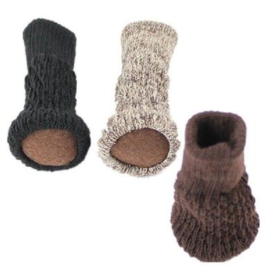 4PCS Knitted Chair Foot Cover Non-slip Table Legs Chair