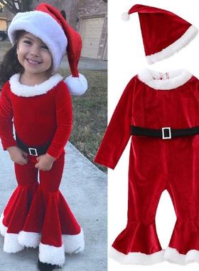 Toddler Girls Christmas Clothes Set Long Sleeve Fleece