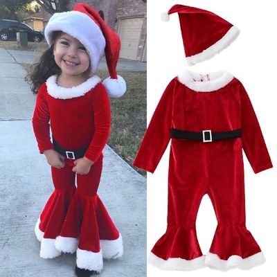 Toddler Girls Christmas Clothes Set Long Sleeve Fleece