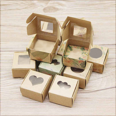 1pc Handmade Marbling Clear Window Box Cardboard DIY Gift