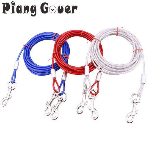 Pet Supplies Steel Wire Large Dog Double Leashes Two Head