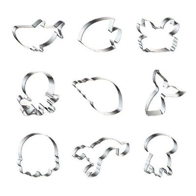 9 PCS 3D Cartoon Fondant Cake Mold Biscuit Food-Grade Press