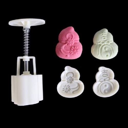 50g Moon Cake Mold 2 Gourd Stamps Barrel Mooncake Hand
