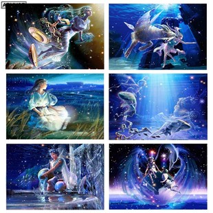 Constellation 5D Diy diamond Art painting twelve zodiac sig