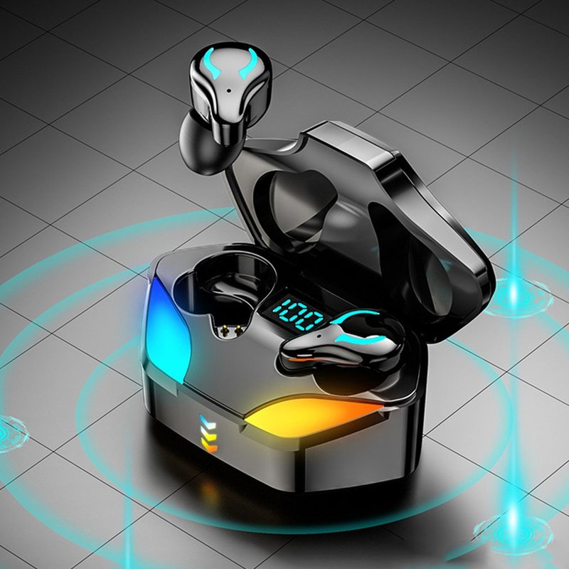 TWS X1 Bluetooth-compatible Earphones RGB LED Light Wireless