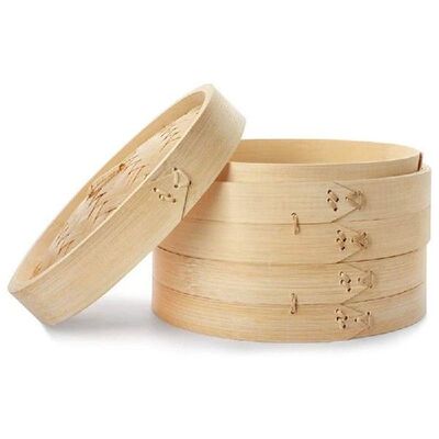 3 Piece Set - Bamboo Steamer Basket - Dumpling & Bun