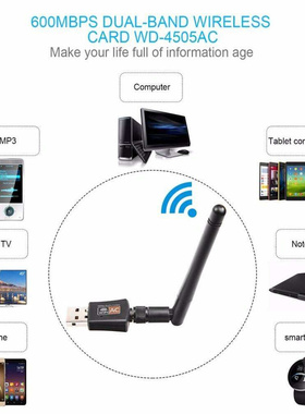 New Dual Band 80211ac 5Ghz 24Ghz 600Mbps Adapter USB WiFi