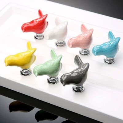 Ceramic Handle Bird Knob Kitchen Cabinet Cupboard Door