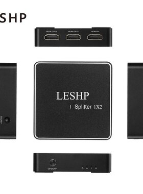 Leshp HDMI-compatible 2.0 1X2 Splitter Supports Full 4X2K