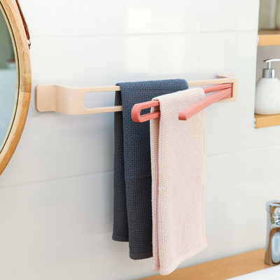 Towel Rack Folding Holder With Hook Bathroom Accessories