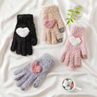 In winter, motorcycle gloves keep warm冬季韩版女士水貂绒手套