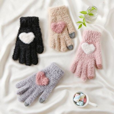 In winter, motorcycle gloves keep warm冬季韩版女士水貂绒手套