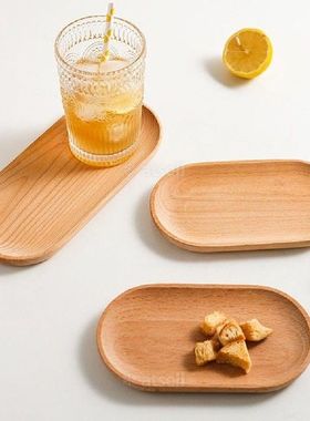 Beech Wood Oval Tray Mini Dinne Plate Household Tableware