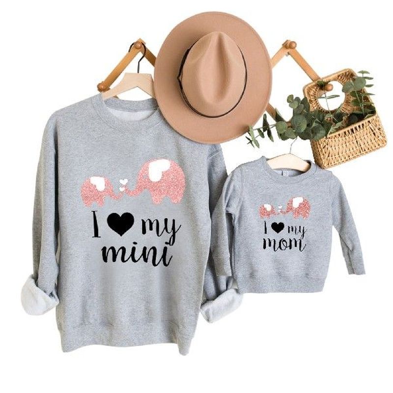 Letter Prints Sweatshirts Mother Kids Tops Family Matching