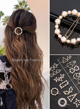 Fashion Pearl Hair Clip Women Girls Elegant Design Triangula