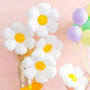 White Daisy Flower Foil Balloon multi size sunflower