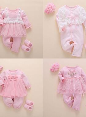 Newborn Baby Girl Clothes Fall Cotton Lace Princess Style Ba