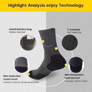Winter 3.7V 3Adjustable Warmer Socks Electric Heated Socks