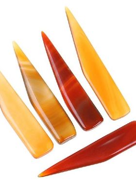 DIY Handmade Leather Tool Natural Agate To Rub Leather Edge