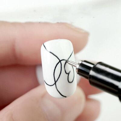 1pcs Nail Art Graffiti Pen Black Color UV Gel Polish Design