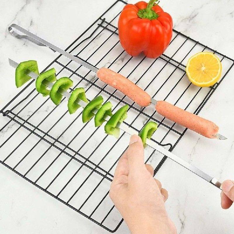 896A Stainless Steel BBQ Skewers Food Meat BBQ Grill Forks
