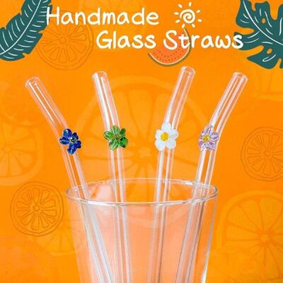 Reusable Glass Straws Shatter Resistant Drinking Straws