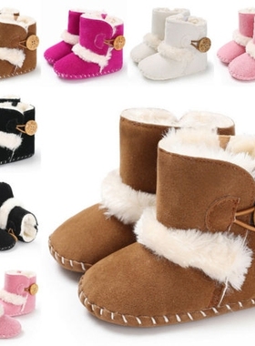 Fashion Kids Baby Girls Boys Snow Shoes Winter Plush Boots