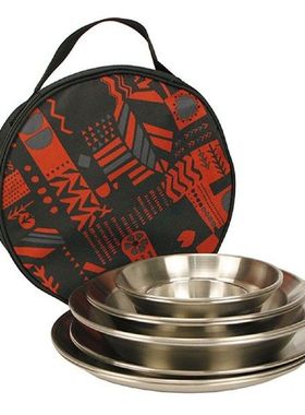 Stainless Steel Dinner Plate Set 12pcs Reusable Metal
