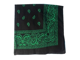 Black and Green Paisley Bandana Head Wear Bands Scarf Neck