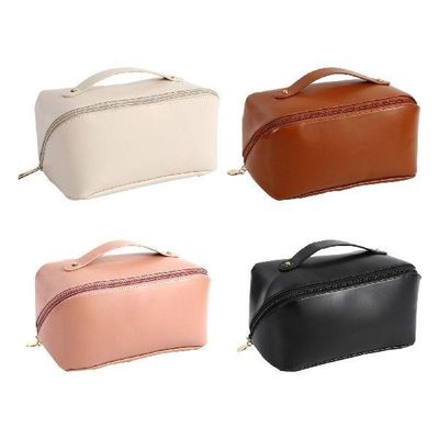 Portable Travel Toiletry Bag Water Resistant PU Leather