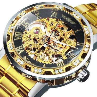 Transparent Diamond Mechanical Watch Skeleton Wrist Watch