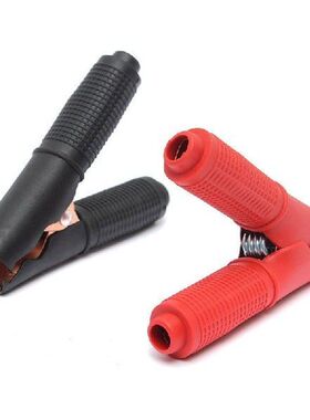 2Pcs Red+ Black Testing 90mm Alligator Clips Car Vehicle