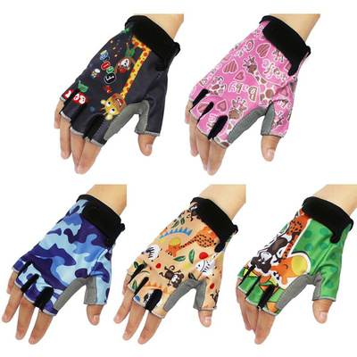 1 Pair Children Kids Cycling Gloves Half Finger Bike Gloves