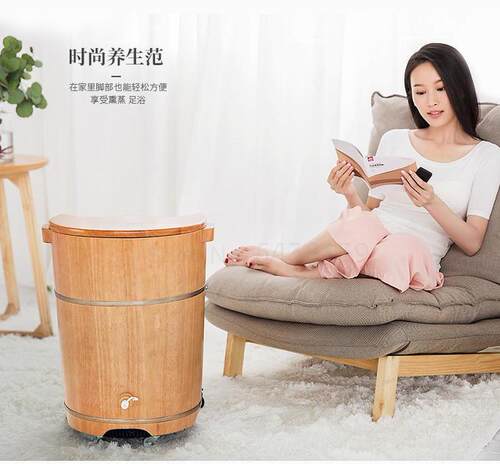 Heating fumigation foot bath barrel wooden home constant