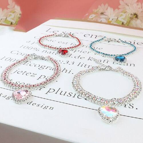 Pet Dog And Cat Collar Diamond Chain Necklace Pendant For