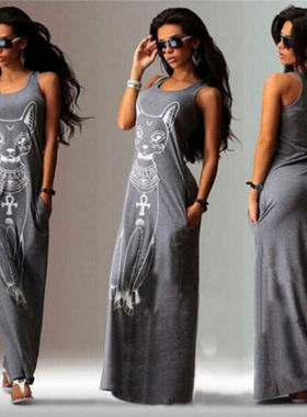 New Fashion Womens Maxi Casual Beach Sundress Cocktail Sleev