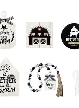 Farmhouse Rustic Wooden Tiered Tray Decoration Decor