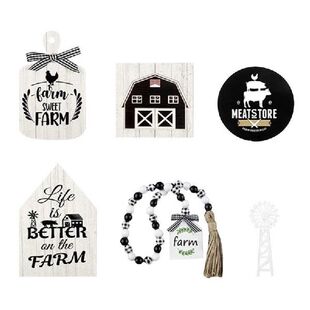 Farmhouse Rustic Wooden Tiered Tray Decoration Decor