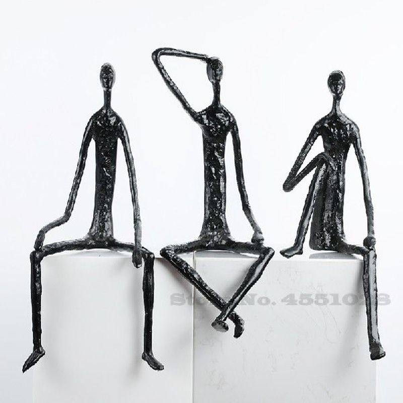 Modern Abstract Figure Ornaments Black Villain Cast Iron