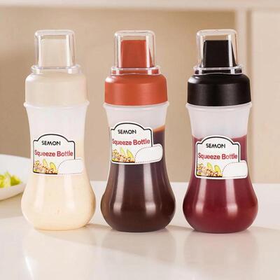 350ml Squeeze Bottle 5-hole Scale Portable Condiment Bottle