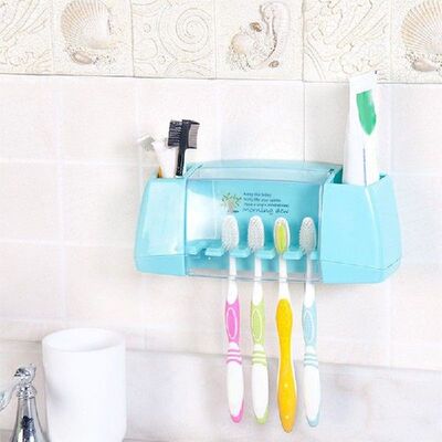 Toothpaste Toothbrush Holder Home Bathroom Wall Mount Stand
