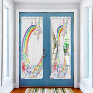 Cartoon Rainbow Star Japanese Door Curtain for Living Room