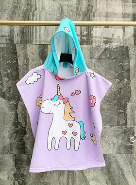 Hooded Beach Towel Baby Cape Towels Soft Poncho Kids Bathing