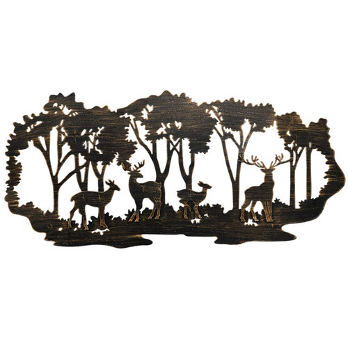 Iron Metal Deer Forst Silhouette Artwork Art Pendant