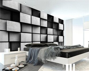 Beibehang Custom 3D Wallpaper Cube Photo Wallpaper TV Backg