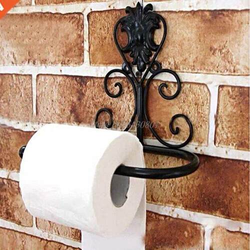 Vintage Iron Toilet Paper Towel Roll Holder Bathroom Wall Mo