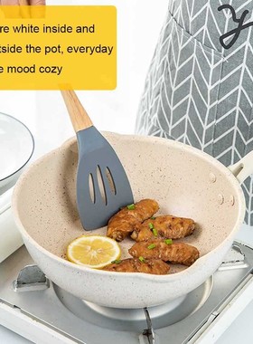 TEENRA 20Cm Maifan Stone Wok Non-stick Pan Aluminum Frying P