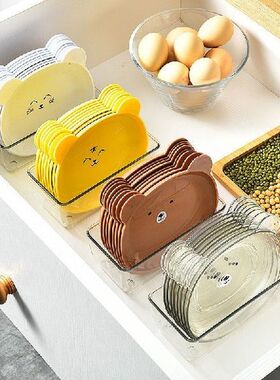 4pcs /set Home Bone Spitting Dish Cartoon Bear Bone Dish