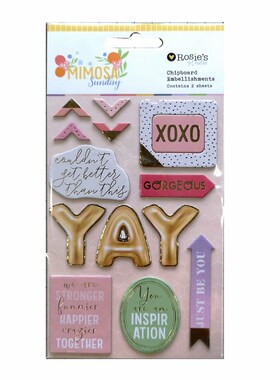 CRZCrafter Chipboard Stickers Foil Design Self Adhesive Cra